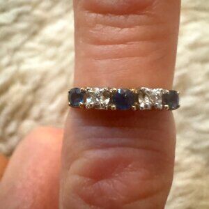 Antique sapphire and diamond ring